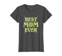 Dungeons & Dragons Mother's Day Best Mom Ever Dice Swords T-Shirt, Women, Dark Heather Grey, Medium