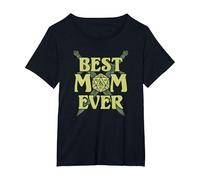 Dungeons & Dragons Mother's Day Best Mom Ever Dice Swords T-Shirt, Women's Plus, Black, 2X