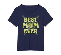 Dungeons & Dragons Mother's Day Best Mom Ever Dice Swords T-Shirt, Women's Plus, Navy Blue, 2X