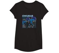 Dungeons & Dragons Owlbear Large Monstrosity Skills Grid T-Shirt, Girls, Black, Small