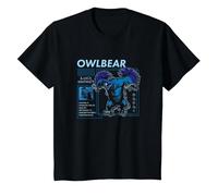 Dungeons & Dragons Owlbear Large Monstrosity Skills Grid T-Shirt, Youth, Black, 4T