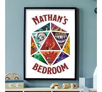 Dungeons & Dragons Wall Print - Monster Dice Personalised Name Wall Art D&D Gamer Poster (A2 (42cm x 59.4cm))