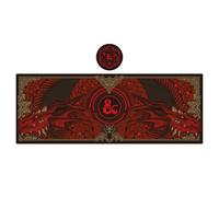 FaNaTtik XL Gaming Desk Pad Set - Rubber, Red & Black - Officially Licensed with Non-slip Coaster