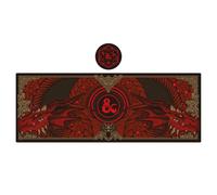 FaNaTtik XL Gaming Desk Pad Set - Rubber, Red & Black - Officially Licensed with Non-slip Coaster