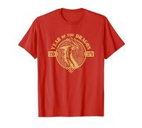 Dungeons & Dragons Year of The Dragon Gold Beast T-Shirt, Men, Red, Small