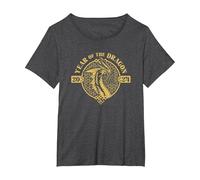 Dungeons & Dragons Year of The Dragon Gold Beast T-Shirt, Women's Plus, Dark Heather Grey, 6X