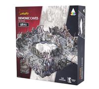Dungeons & Lasers Demonic Caves Pre-Painted Terrain Set for DND and Tabletop RPG Games - 5E Compatible for 28mm-32mm Scale Miniatures - Modular Design for Fast Assembly