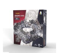 Dungeons & Lasers Demonic Caves Pre-Painted Terrain Set for DND and Tabletop RPG Games - 5E Compatible for 28mm-32mm Scale Miniatures - Modular Design for Fast Assembly