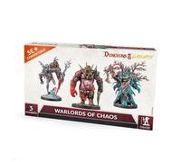 Dungeons & Lasers Warlords of Chaos Miniatures Set - 3 Large Models with Scenic Bases for use with DND and 5E Compatible RPG Games - Unpainted and Unassembled