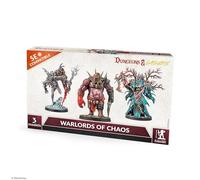 Dungeons & Lasers Warlords of Chaos Miniatures Set - 3 Large Models with Scenic Bases for use with DND and 5E Compatible RPG Games - Unpainted and Unassembled