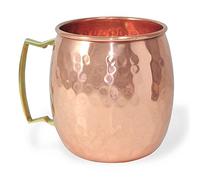Dungri India Moscow Mule Copper Mug - Premium 100% Solid Copper Cup - 16 oz - Best Handcrafted Hammered Copper Mug for Moscow Mules