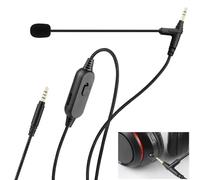 DUNGZDUZ Boom Microphone Cable for Gaming Headset, 3.5mm Audio Cable with Mic for PS4/PS5 Gaming Controller, Computer, Mobile Phone, 6.6ft Cord with Mute Button