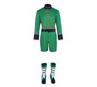 DUNHAO COS Anime Men's Hunter X Hunter Cosplay Gon Freecss Outfit Green Uniforms Full Set Costume - green - XXL