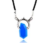 DUNHAO COS Anime Red Crystal Pendant Necklace Amulet Gift for Men and Women Halloween Cosplay Accessory, Zinc, No Gemstone