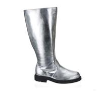 DUNHAO COS Men's Hero Cosplay Boots Medieval Viking Pirate Boots Halloween Costume Shoes, Silver, 9.5-10