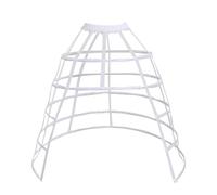 DUNHAO COS Women's Rare Vintage Cage Pannier 5 Hoop Skirt Victorian Bustle Petticoat (Front Open White)