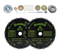 Dunhil 7 inch 16T 7” x 16T Chainsaw Tooth Brush Cutter Blades Metal Brush Cutter Blade with 2 Set Adapter Kits for Weed Eater, Cutter, Trimmer