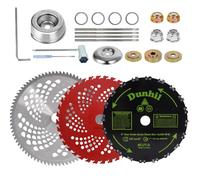 Dunhil Metal Brush Cutter Blade for Weed Eater, Cutter, Trimmer with 2 Set Adapter Kits (3 Pack 9 inch 20T 36T+10 inch 80T)