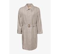 Dunhill Mens Dunhill Prince Of Wales Check-Pattern Cotton and Silk-Blend Coat Brit Khaki M