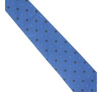 Dunhill Men's Royal Blue Silk Tie with Navy & Gold Geometric Spot and Pin Dot Pattern - One size