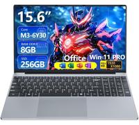 DUNHOO 15.6 inch Laptop with Core M3-6Y30 Processor Laptop Computer 8GB RAM 256GB SSD, 180°Open Lap Top, FHD 1920 * 1080, WiFi5, BT4.2, USB3.0, Mini HDMI, Laptop for Business Office Student