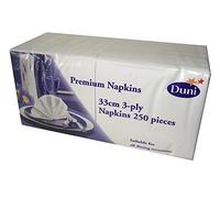 Duni 3XDuni 250 Premium Napkins (33cm 3ply), White