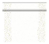 Duni Dunicel Tete A Tete Table Runner Golden Stardust White 40Cm X 24M