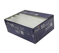 Duni Taper Candles White 25cm, 50 Pack