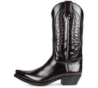 (Dunkelbraun, 41) Gringos Men's Pull On Boots Leather Cowboy Western Pointed Toe Biker UK 6-12