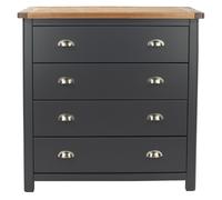 Core Products Dunkeld Handcrafted 4 Drawer Chest Midnight Blue, Blue
