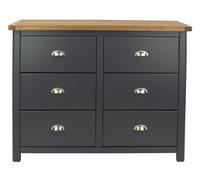 Core Products Dunkeld Handcrafted 3 Drawer Wide Chest Midnight Blue, Blue
