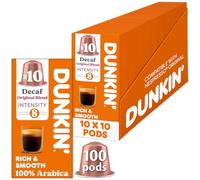 DUNKIN' Decaf Nespresso Compatible Coffee Pods - Rich & Intense 100 Pods