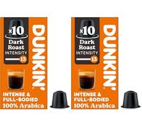 Dunkin' Nespresso Compatible Capsules Dark Roast - 10 Capsules (Pack of 2)
