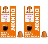 Dunkin' Nespresso Compatible Capsules Original Blend - 10 Capsules (Pack of 2)