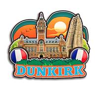 Dunkirk Hauts-de-France France Fridge Magnet Wooden Collection 3D Wood Handmade Travel City Souvenirs Refrigerator Magnet Home Decoration Gift -1303