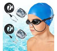Dunkive 2 Set Swimming Nose Clips, Nose Plugs for Swimming with Cord and Organizer, Waterproof Silicone Swim Nose Plugs for Kids (Age 7+) and Adults, Nose Clamp Swimming Nose Clip with Strap