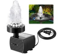 Dunkive Bird Bath Fountains with 12 LED Lights, 4W 24 Hour Working Small Fountain Pumps Outdoor, Adjustable Watering Submersible Pump for Garden, Pond, Create a Stunning Cool White Water Feature