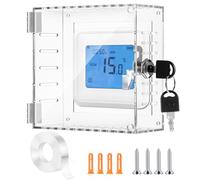 Dunkive Thermostat Lock Box with Keys Clear Thermostat Cover Compatible with Honeywell Thermostat CG510A, Thermostat Guard with Lock Fits Thermostats 4.53" W x 4.53" H or Smaller
