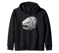 Dunkleosteus Fossil - Devonian Placoderm Fish Skull Art Zip Hoodie