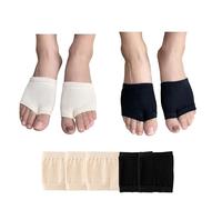 DUNKOING Women Open Toe Half Socks Cotton Peep Toe Mule Sandal Liner Sock for Clogs Flip Flop Slide Slipper Liner 5-9, 3beige2black, 4-8 UK