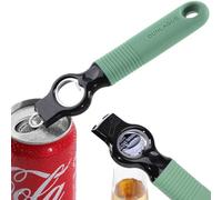 DUNLAGUE 2-Pack Magnetic Beer Bottle Opener & Soda Can Opener, 2-in-1 Bottle Opener and Can Tab Opener Tool for Bartender, Long Nails, Arthritis, Silicone Handle with Build in Magnet - Light Green