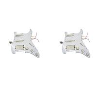 Dunlea 2X Electric Guitar Pickguard Pickups Loaded Prewired Scratchplate Assembly 11 Hole SSH White