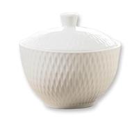 Dunlevy Sugar Bowl with Lid Porcelain White Sugar Pot Sugar Storage Jar Salt Spice Seasoning Container for Kitchen Tableware Home Geometric Pattern, Dishwasher & Microwave Safe