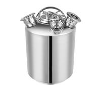 DunleyMin 10L Beer Cleaning Barrel 3 Head Stainless Steel Beer Line Cleaner with Lid, Multifunctional Beer Cleaning Container for All Types of Cleaning Machines