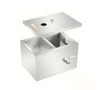 DunleyMin Stainless Steel Grease Trap Commercial Grease Trap Interceptor Under Sink Grease Trap Removable Baffles for Restaurants, Cafes, Canteens, Home Use