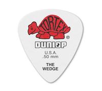 Dunlop 424R.50 Tortex® Wedge, White/Red, .50mm, 72/Player's Pack