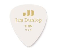 Dunlop 483R01TH Genuine Celluloid, White, Thin, 72/Bag