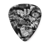 Dunlop 483R02MD Genuine Celluloid, Black Pearloid, Medium, 72/Bag