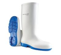 DUNLOP Acifort Classic+ Wellington Boot - Unisex, Lightweight and Antistatic, Chemical and Slip Resistant Work Wellies for Industrial Use, White/Blue - EU44, UK10