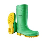 DUNLOP Acifort HazGuard Full Safety ESD Wellington Boot - Unisex, Chemical and Slip Resistant, Work Wellies with Steel Toe and Electrical Insulation, Acifort, Green/Crepe - EU42, UK8